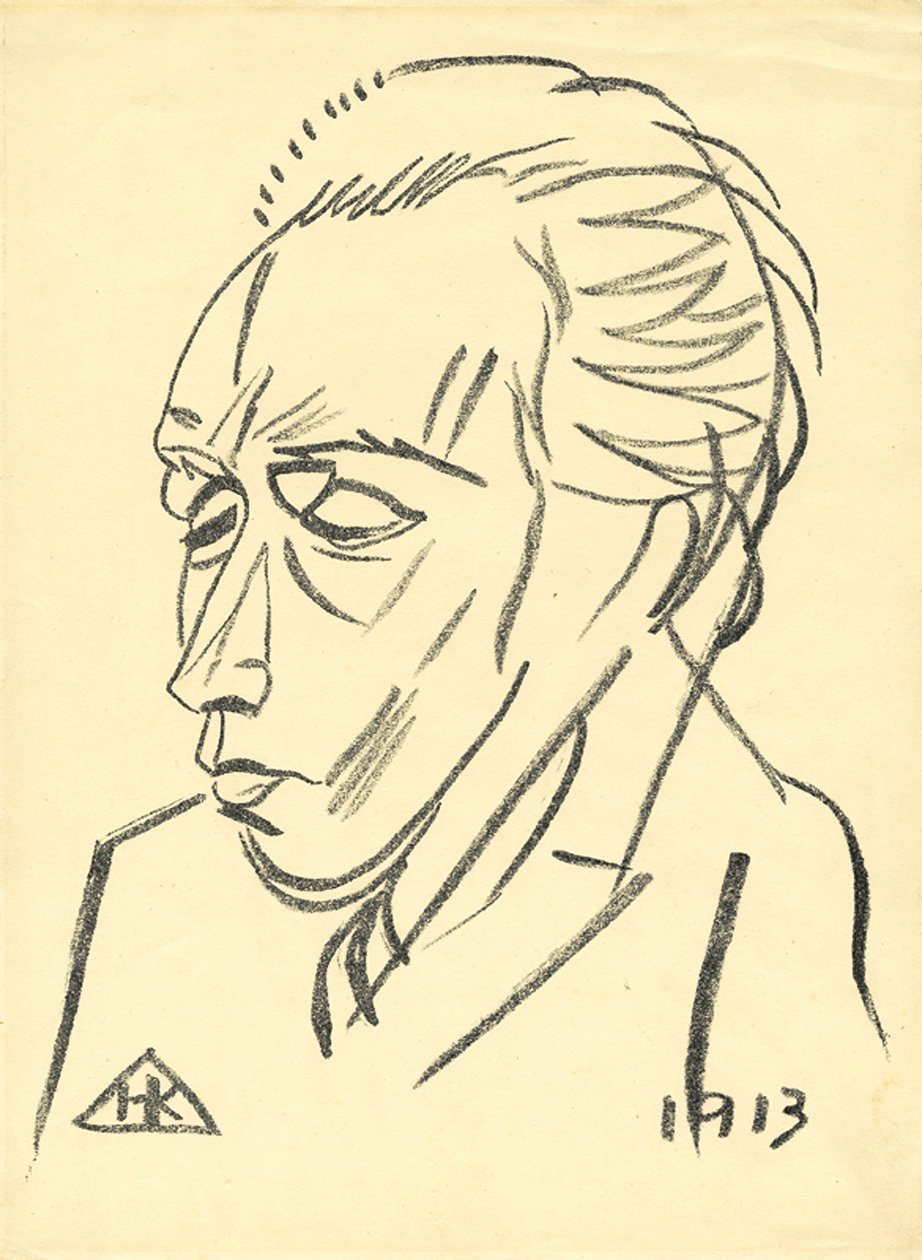 Runoilija Velimir Khlebnikovin muotokuva 1885-1922, 1913 tekijältä Nikolai Ivanovich Kulbin