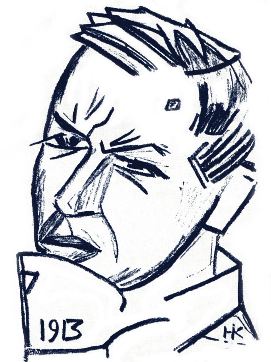 Taiteilijan ja kirjailijan David Burliukin muotokuva 1882-1967, 1913 tekijältä Nikolai Ivanovich Kulbin