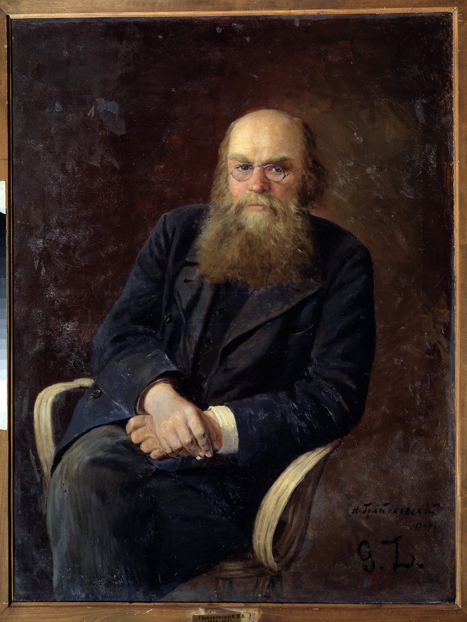 Kirjailija Nikolay N. Zlatovratskyn (1845-1911) muotokuva (Kirjoittaja N. N. Zlatovratskyn muotokuva). Nikolai Karlovitš Grandkovskin (1864-1907) maalaus öljy kankaalle tekijältä Nikolai Karlovich Grandkovsky