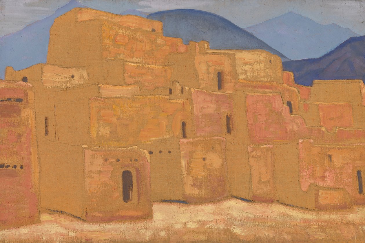 Taos Pueblo, New Mexico, noin 1921 tekijältä Nikolai Konstantinowitsch Roerich