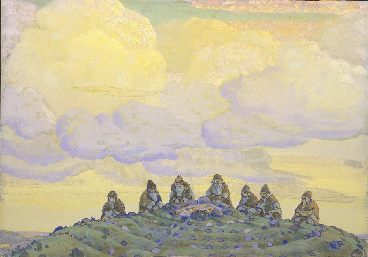 Suuri uhraus. Lavastus I. Stravinskyn baletille The Rite of Spring Le Sacre du Printemps, 1910 tekijältä Nikolai Konstantinowitsch Roerich