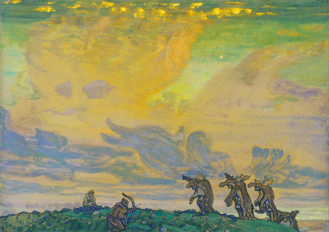 Suuri uhraus. Lavastus I. Stravinskyn baletille The Rite of Spring Le Sacre du Printemps, 1910 tekijältä Nikolai Konstantinowitsch Roerich