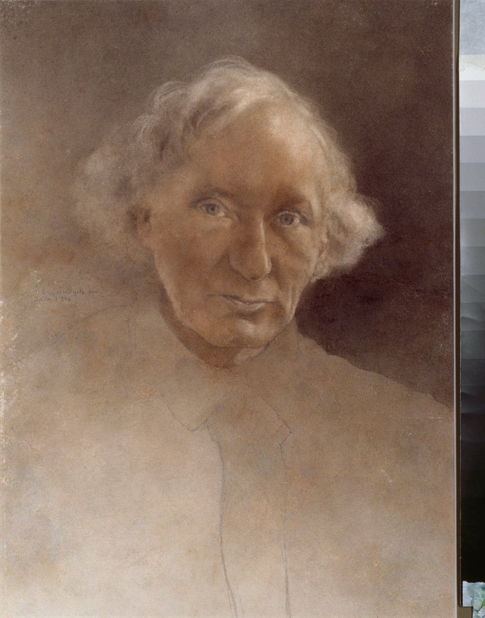 Muotokuva runoilija Vjatšeslav (Viatšeslav) Ivanovista (1866-1949), 20. vuosisata (pastelli, hiili, punaliitu, kartonki). tekijältä Nikolai Nikolayevich Vysheslavtsev