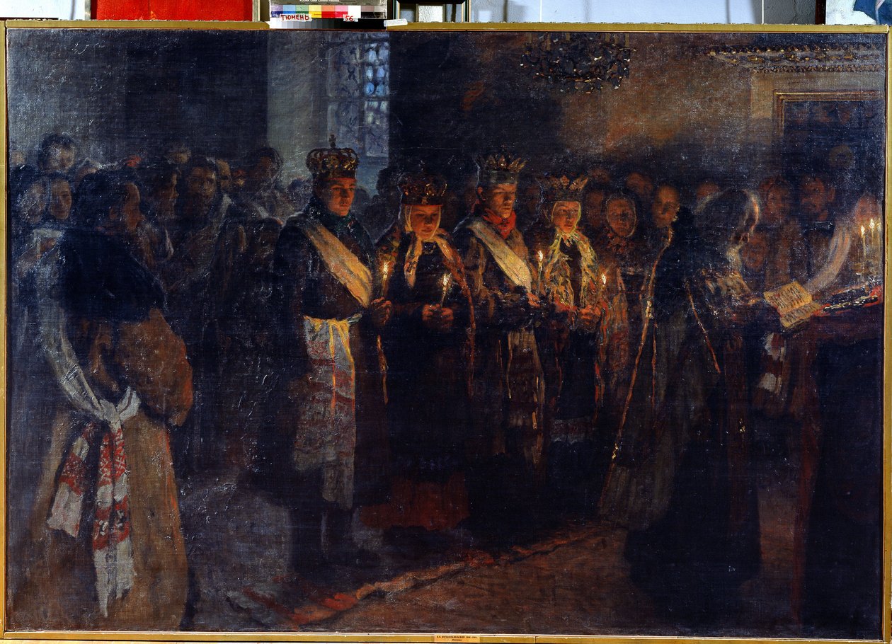 Häät ortodoksisen papin kanssa tekijältä Nikolai Petrovich Bogdanov Belsky