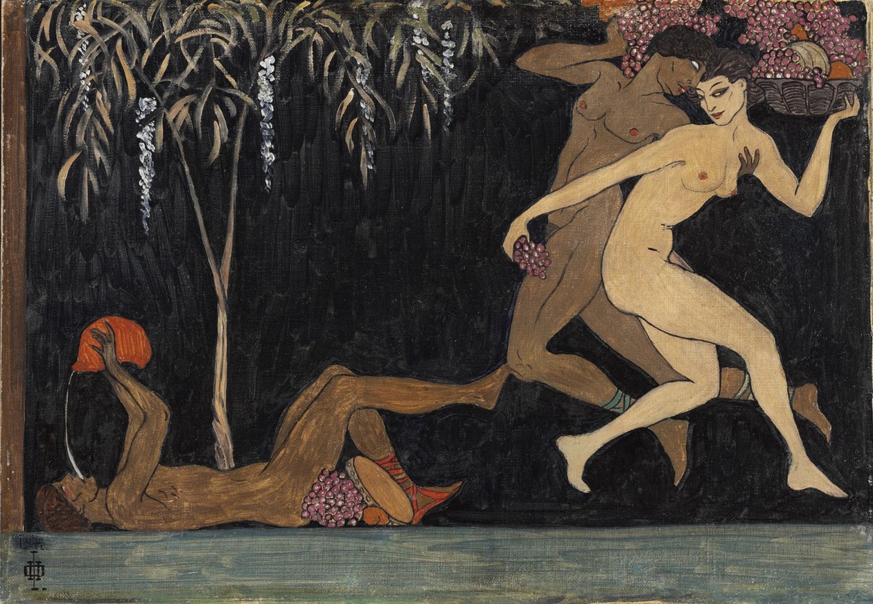 Bacchanal kohtaus, 1914 tekijältä Nikolai Petrovich Feofilaktov