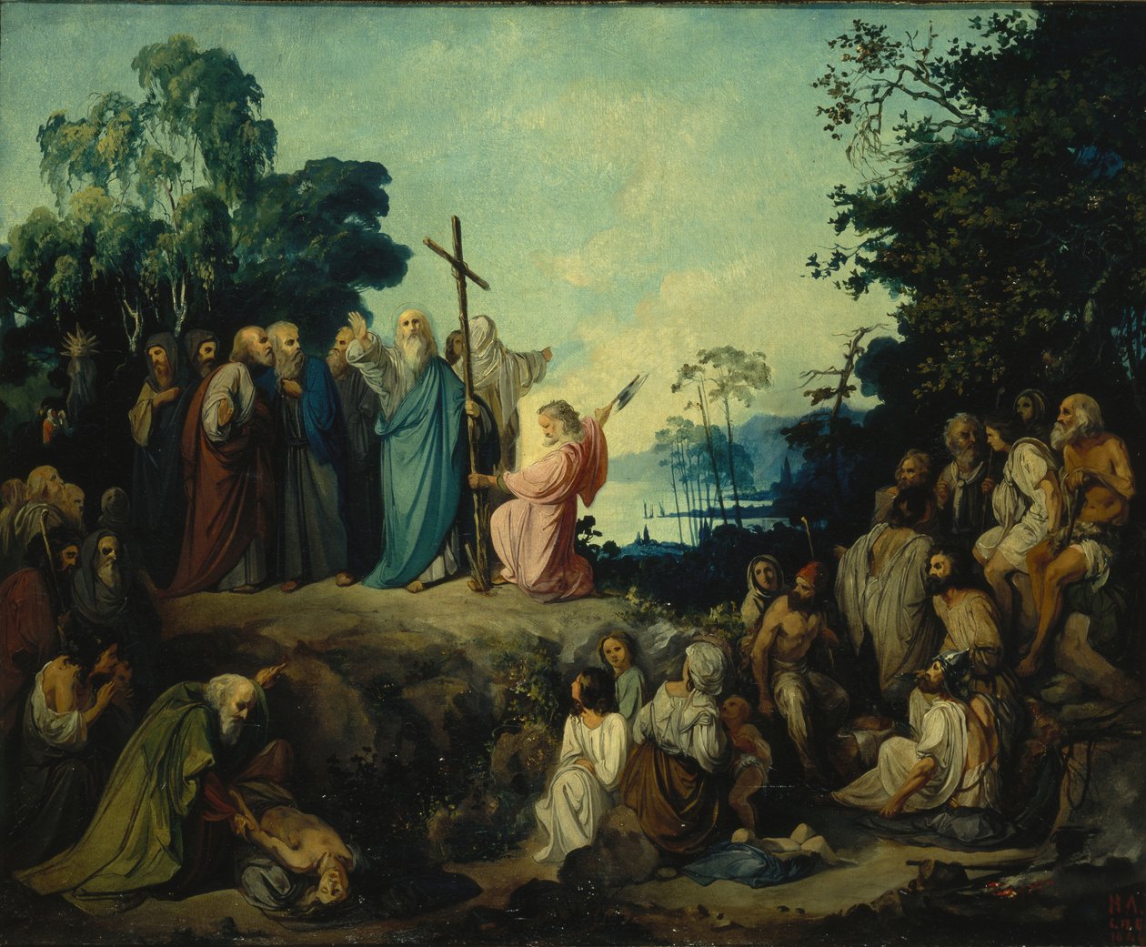 Pyhä apostoli Andreas pystyttää ristin Kiovan kukkuloille vuonna 1848 tekijältä Nikolai Petrovich Lomtev