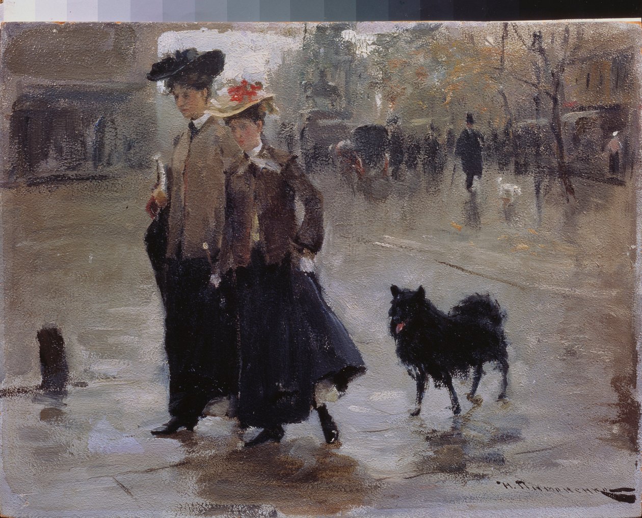 Kävely (A Stroll) - Nikolai Kornilovich Pimonenkon (1862-1912) maalaus, öljy kankaalle tekijältä Nikolai Pimonenko