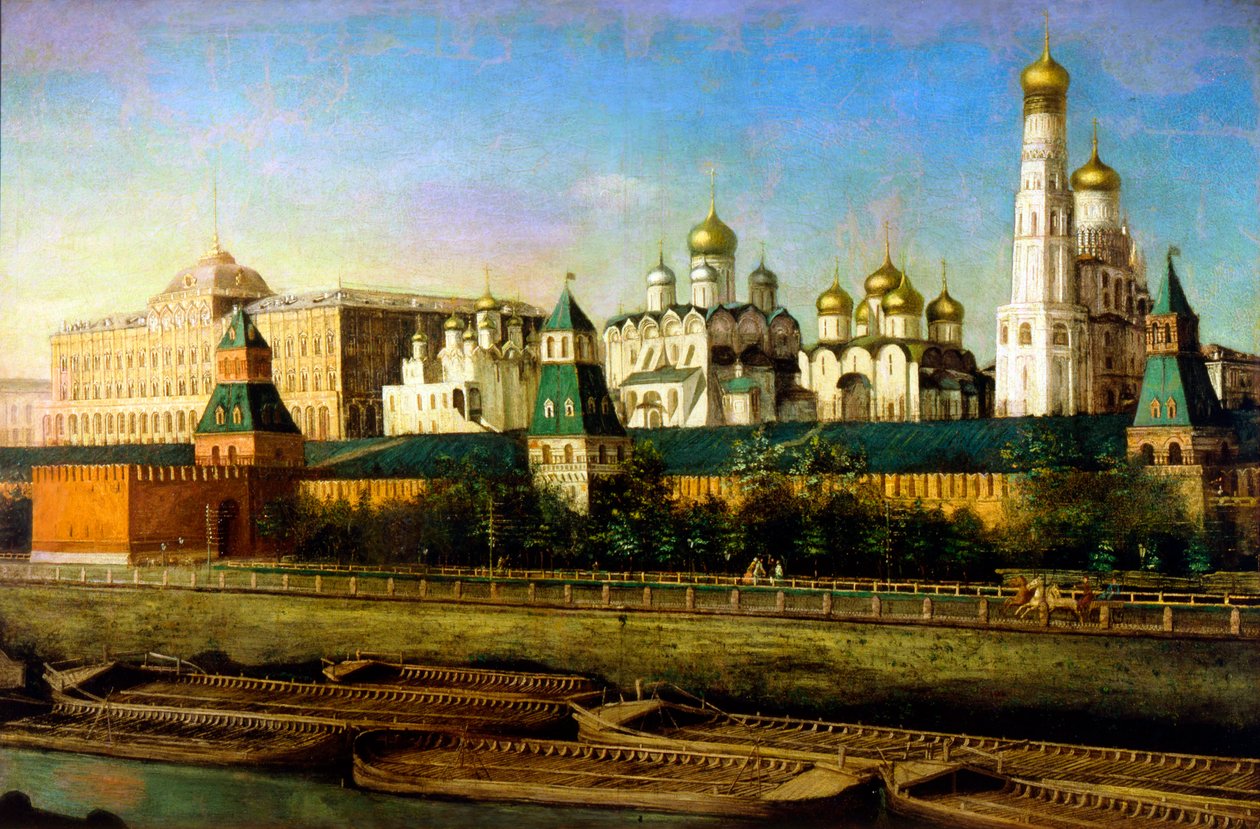 "Näkymä Moskovan Kremliin", 1800-luku tekijältä Nikolai Podklyuchnikov