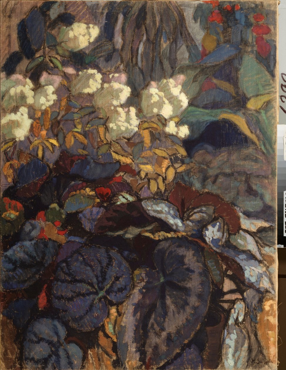 Kukat (Flowers) - Nikolai Semjonovich Zaytsevin (1885-1938) maalaus öljy kankaalle tekijältä Nikolai Semyonovich Zaytsev