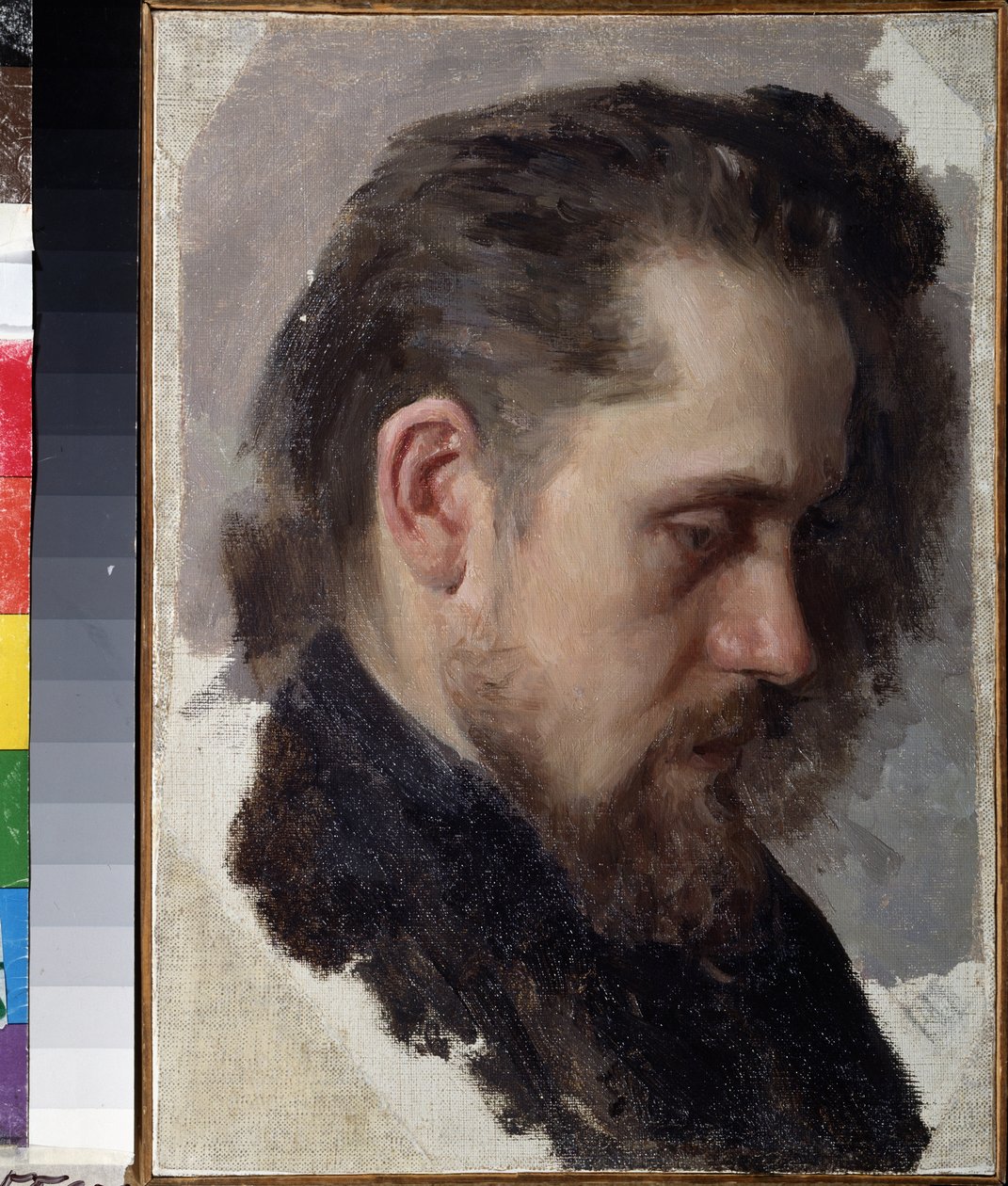 Muotokuva kirjailija Nikolai Pomjalovskysta (Nicholas Pomyalovsky) (1835-1863). (Kirjoittaja N. Pomyalovskyn muotokuva). Nikolai Vasilyevich Nevrevin (1830-1904) maalaus öljy kankaalle tekijältä Nikolai Vasilievich Nevrev