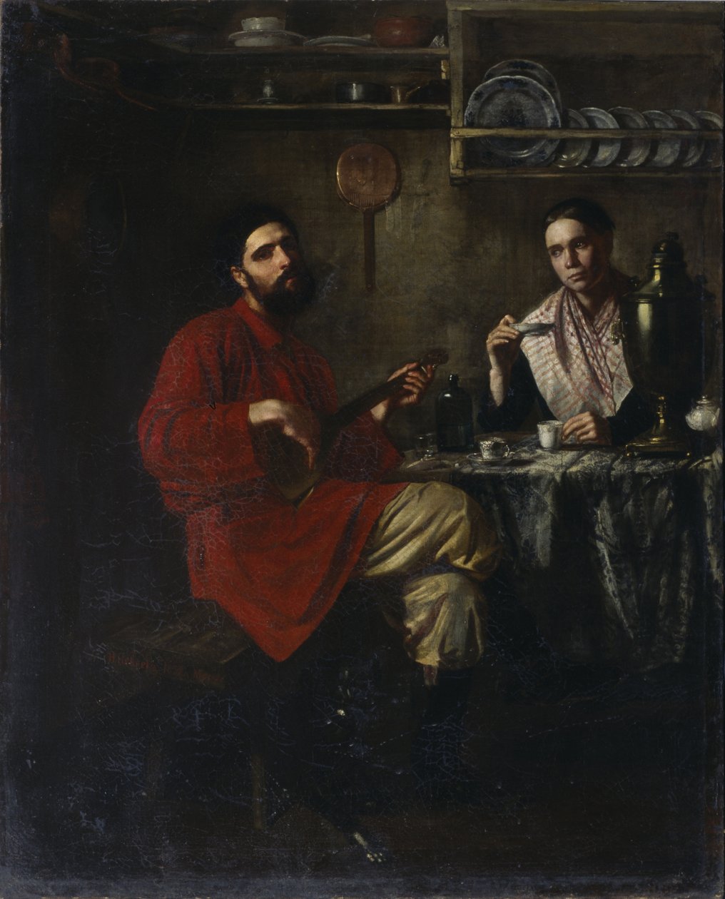 Kotoisa kohtaus talonpojan elämästä, 1855 tekijältä Nikolai Vasilyevich Nevrev