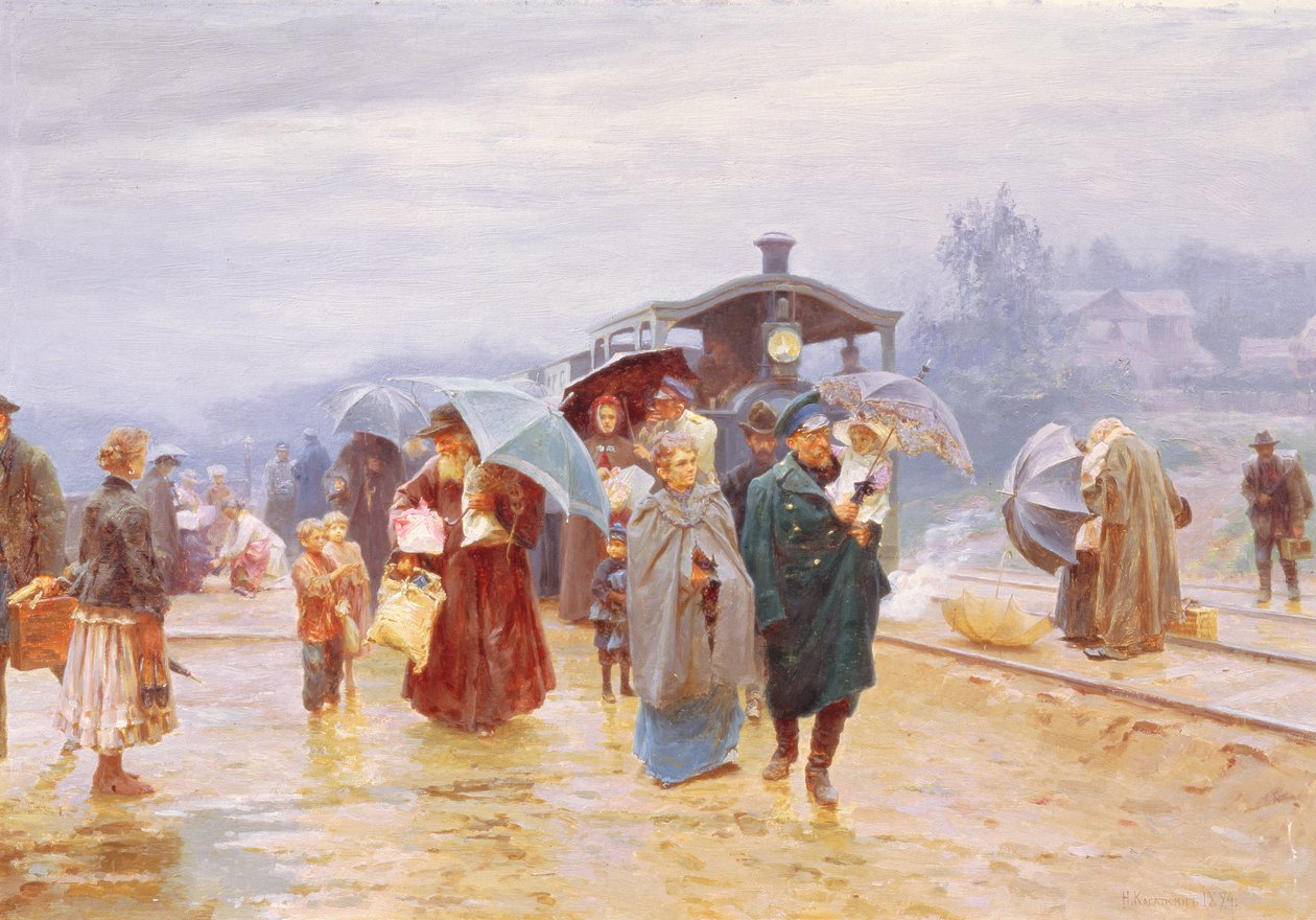 Juna on saapunut, 1894 tekijältä Nikolaj Alekseevich Kasatkin