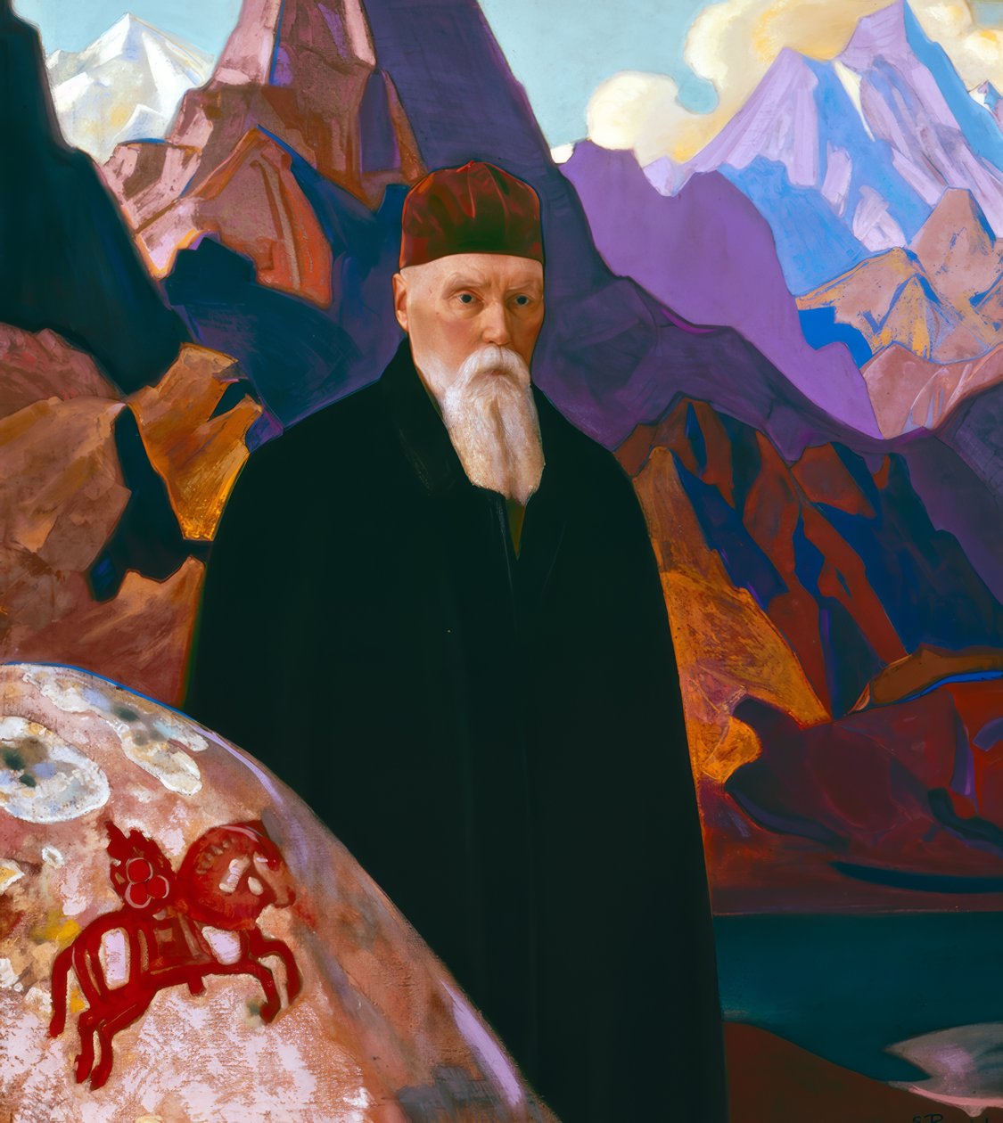 Jäljennös Nikolai Roerichin muotokuvasta tekijältä Nikolai Konstantinowitsch Roerich