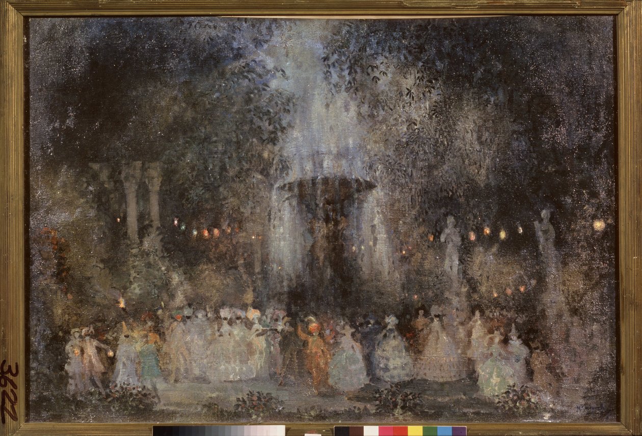 Naamiaiset. Nikolai Nikolajevitš Sapunov (Sapunov) (1880-1912) työ, tempera, hopea ja pronssi pahville tekijältä Nikolaj Nikolaevic Sapunov