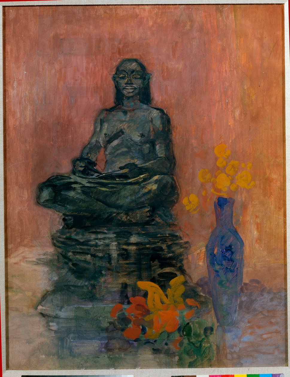 "Une Divinite Hindoun" (hindujumala) Nikolai Spunov (Spounov) (1880-1912) maalaus - 1900-luku - Öljy kankaalle - Parivarte-kokoelma tekijältä Nikolaj Nikolaevic Sapunov