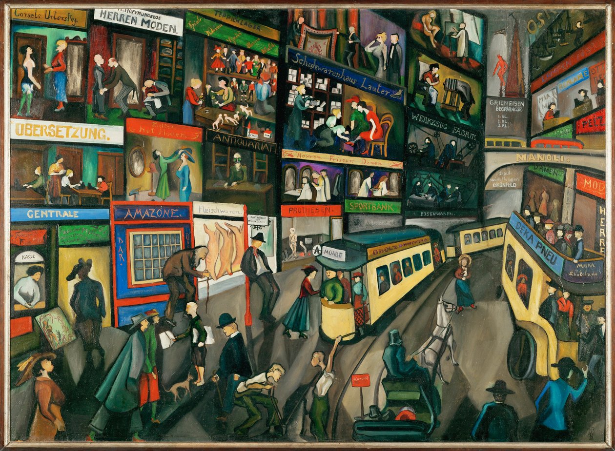 Katukohtaus Berliinissä (öljy konglomeraatille) tekijältä Nikolaus Braun