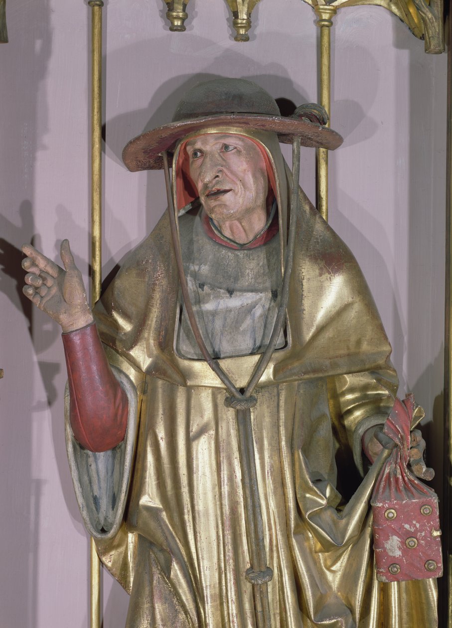 Isenheimin alttaritaulu, Saint Jerome, yksityiskohta Saint Jeromesta, n. 1490 maali puulle tekijältä Nikolaus Hagenauer