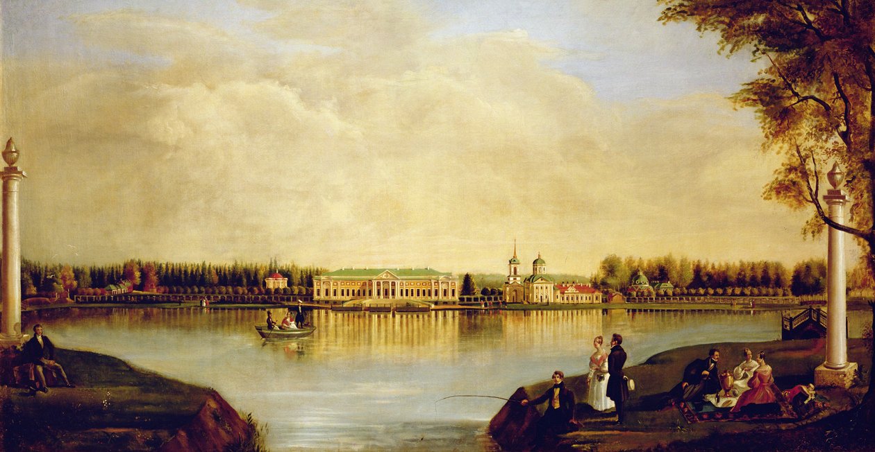 Näkymä Kuskovon palatsille. 1839 tekijältä Nikolay Ivanovich Podklyuchnikov