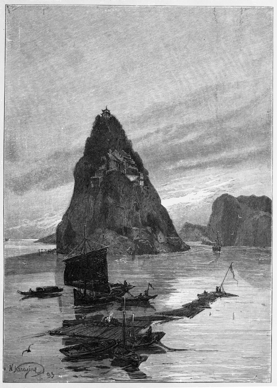 Pienen orvon kallio Jangtse-joella, 1893 tekijältä Nikolai Nikolaevich Karazin