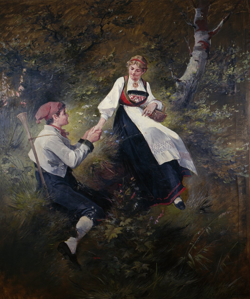 Young Love (öljy kankaalle) tekijältä Nils Bergslien