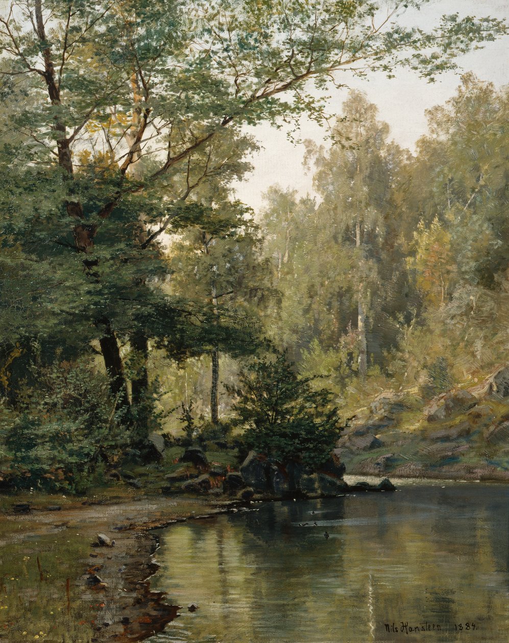 Metsäjärvi (öljymaalaus) tekijältä Nils Hansteen