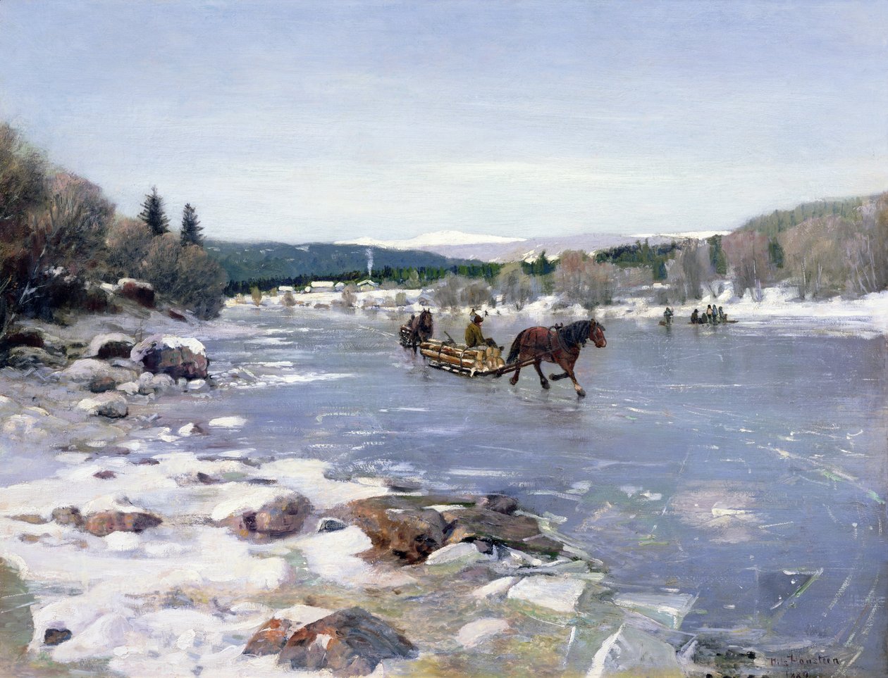 Puutavaran kuljetus tekijältä Nils Hansteen