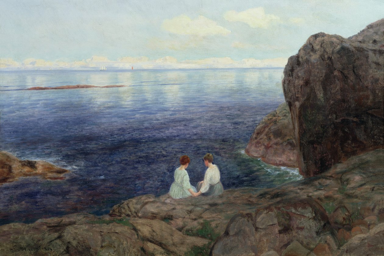 Hiljainen kesäilta Norjan rannikolla (öljy kankaalle) tekijältä Nils Hansteen