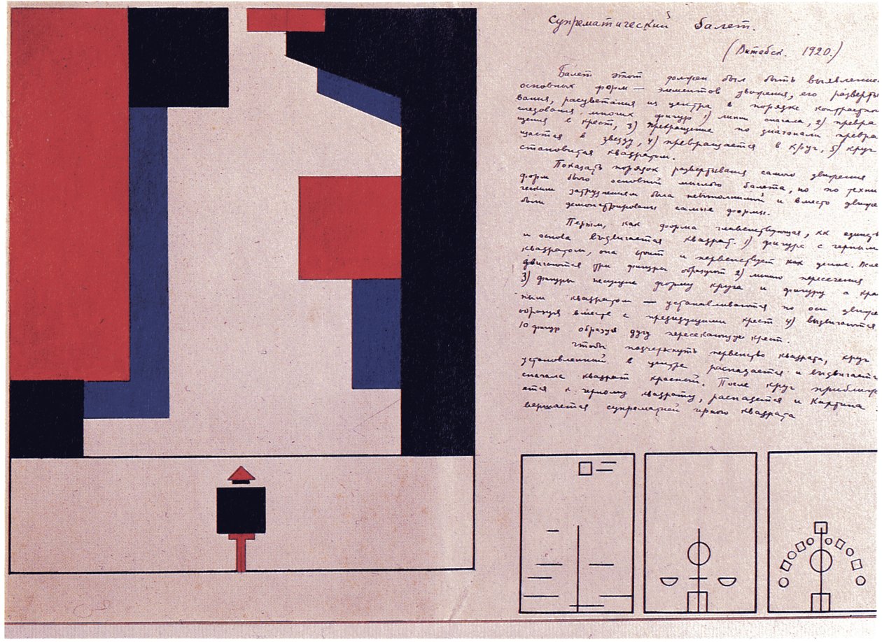 Suprematistinen balettisuunnittelu, 1920 tekijältä Nina Iosifovna Kogan