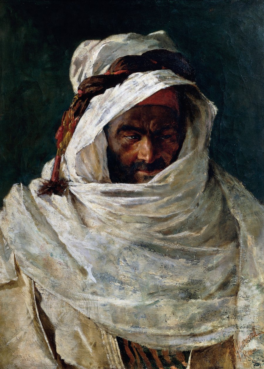 Arabin päällikkö, Nino Carnevalin maalaus (1849-1912 jälkeen) tekijältä Nino Carnevali