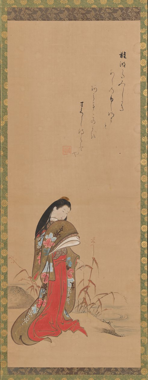 Lady Ise joen rannalla, 1700-luvun loppu. tekijältä Nishikawa Sukenobu
