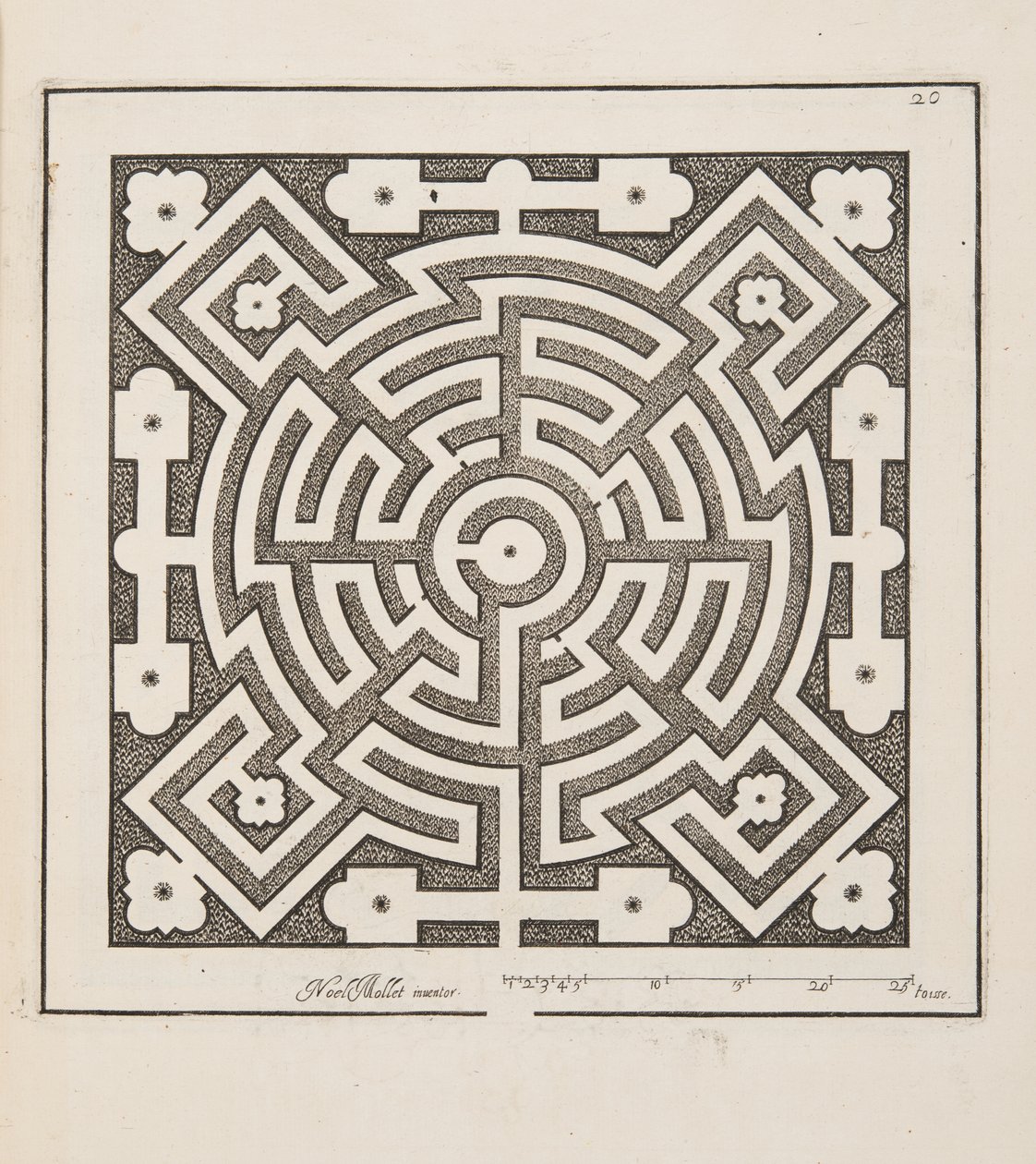 Design for Parterre, Theater des Plans et Jardinages, pub.1652 tekijältä Noel Mollet