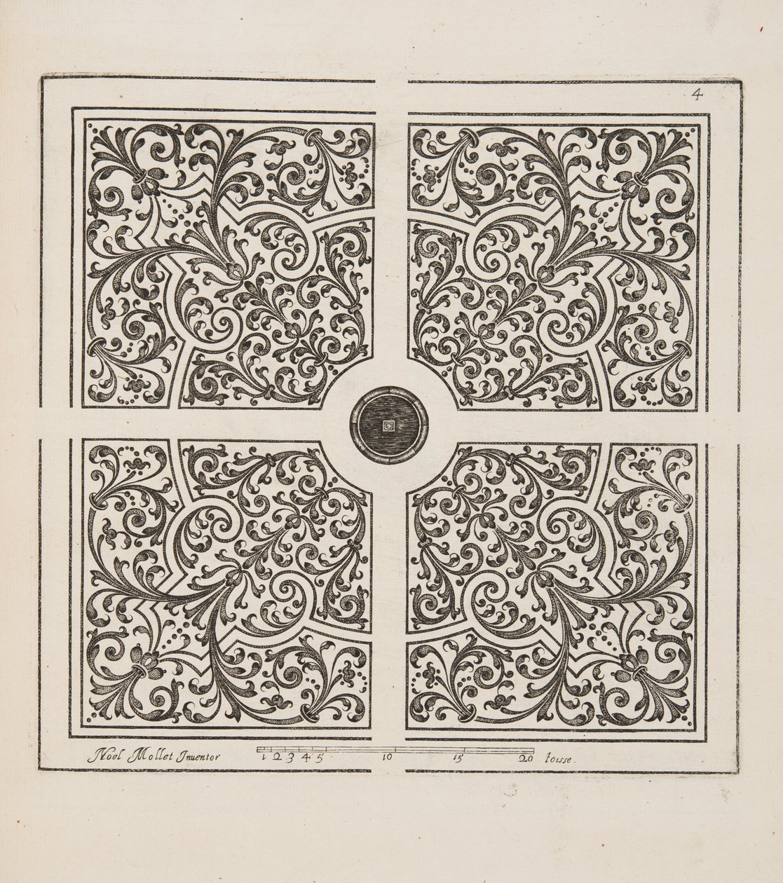 Design for Parterre, Theater des Plans et Jardinages, pub.1652 tekijältä Noel Mollet