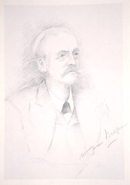 Sir Arthur James Balfourin (1848-1930) muotokuva albumilta Entente Cordialessa tekijältä Noel Dorville