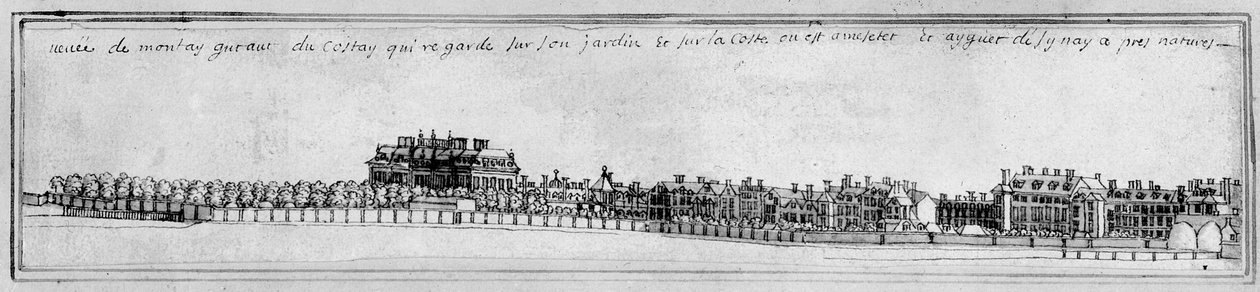 Montagu House, n. 1700 (kynä ja muste) tekijältä Noel Gasselin