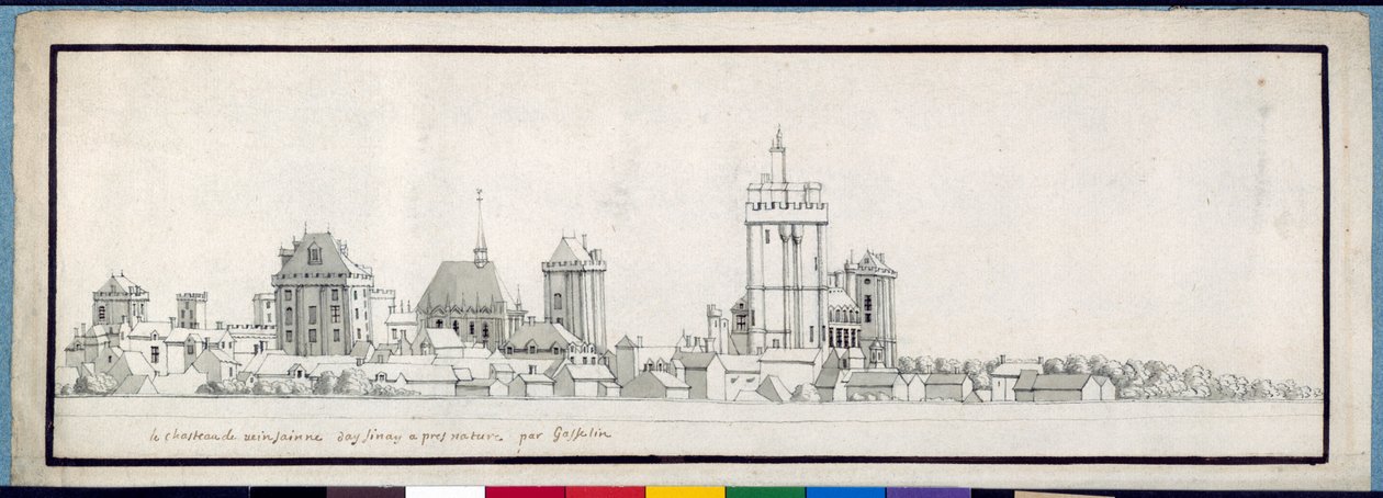Chateau de Vincennes (kynä ja muste pesulla paperille) tekijältä Noel Gasselin