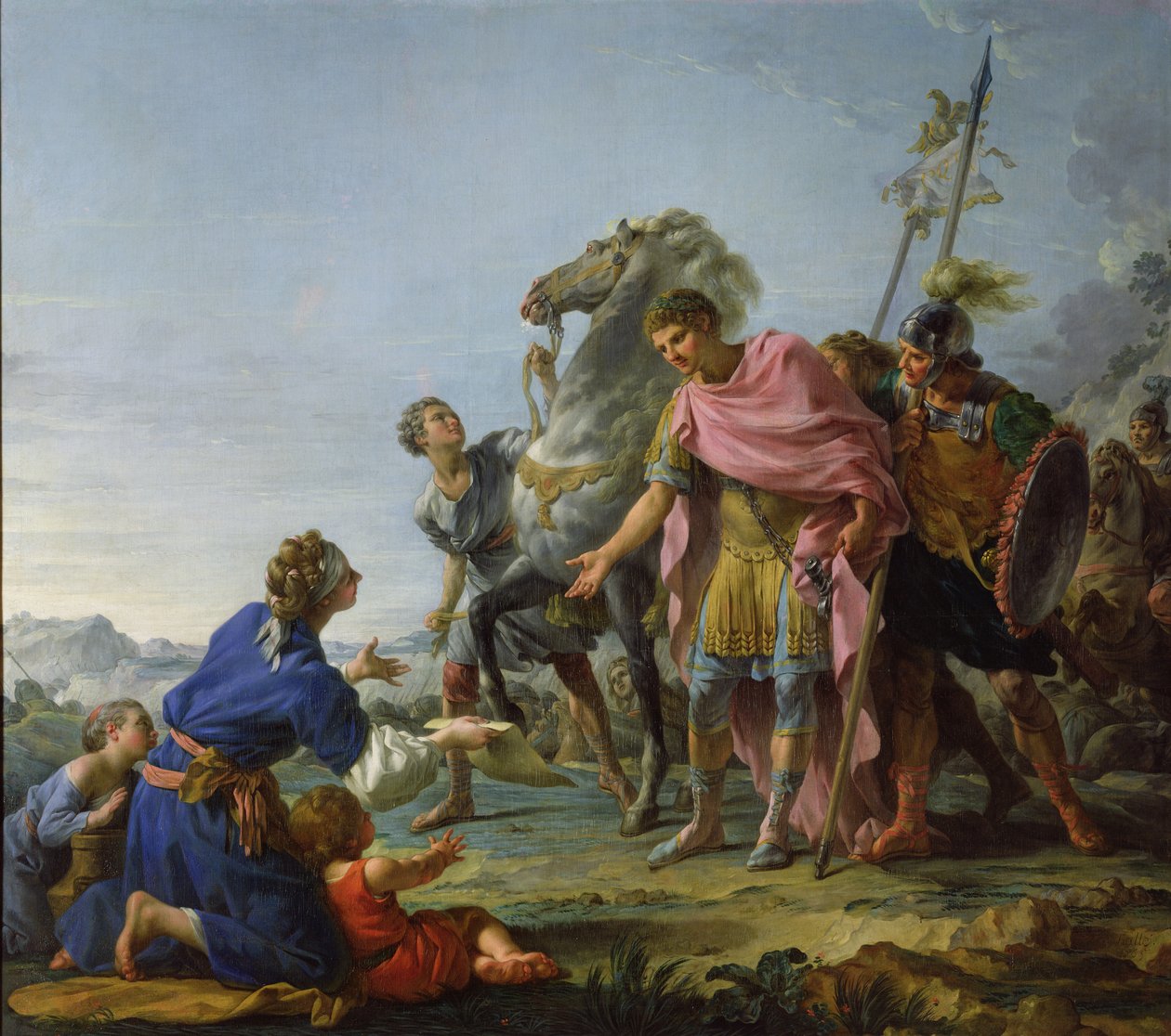 Trajanus (53-117) Osoittaa armoa, 1765 tekijältä Noel Halle