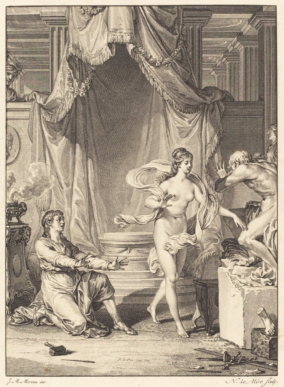 Pygmalion tekijältä Noël Le Mire after Jean Michel Moreau