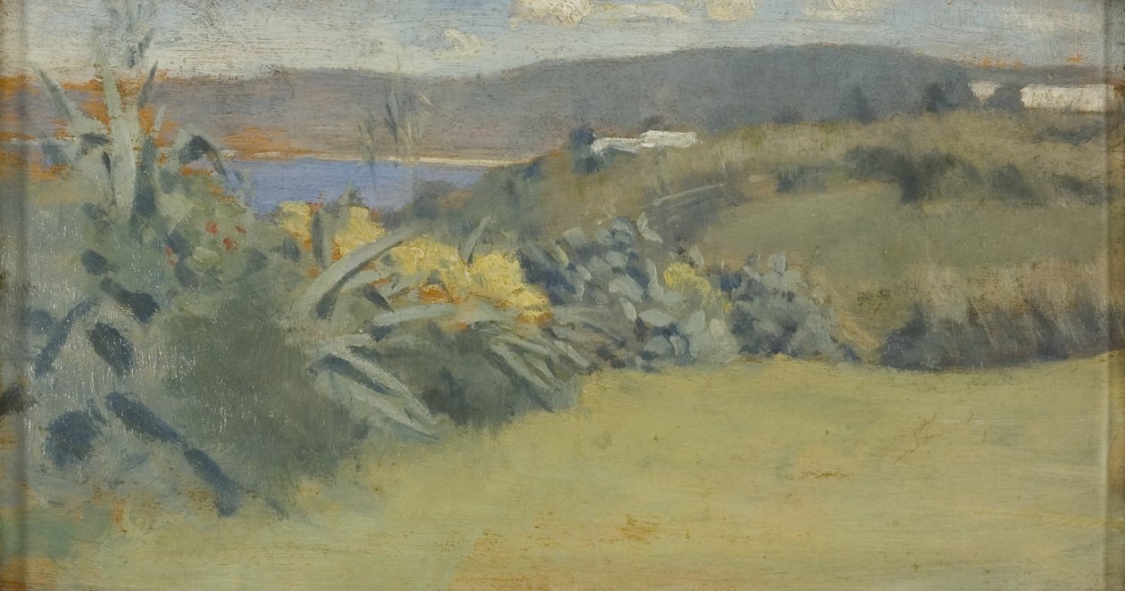 Tangerin maisema, n. 1885 (öljy paneelille) tekijältä Norman Garstin