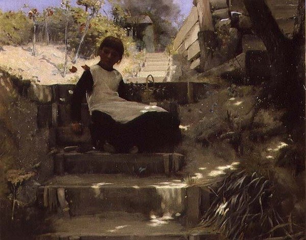 Puutarhurin tytär (öljy) tekijältä Norman Garstin