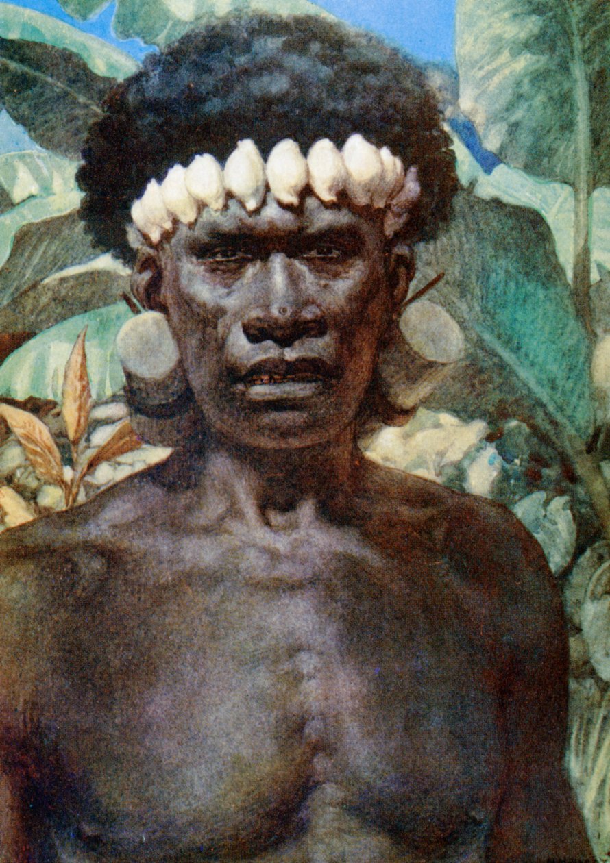 Muotokuva Salomonsaaren kannibaalista. 1908 tekijältä Norman Hardy