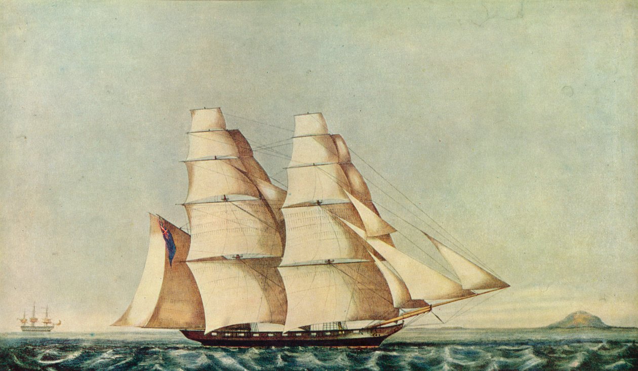 "The Opium Clipper Brig Anonyma in the Straits of Malacca", 1846 tekijältä Norman Hill