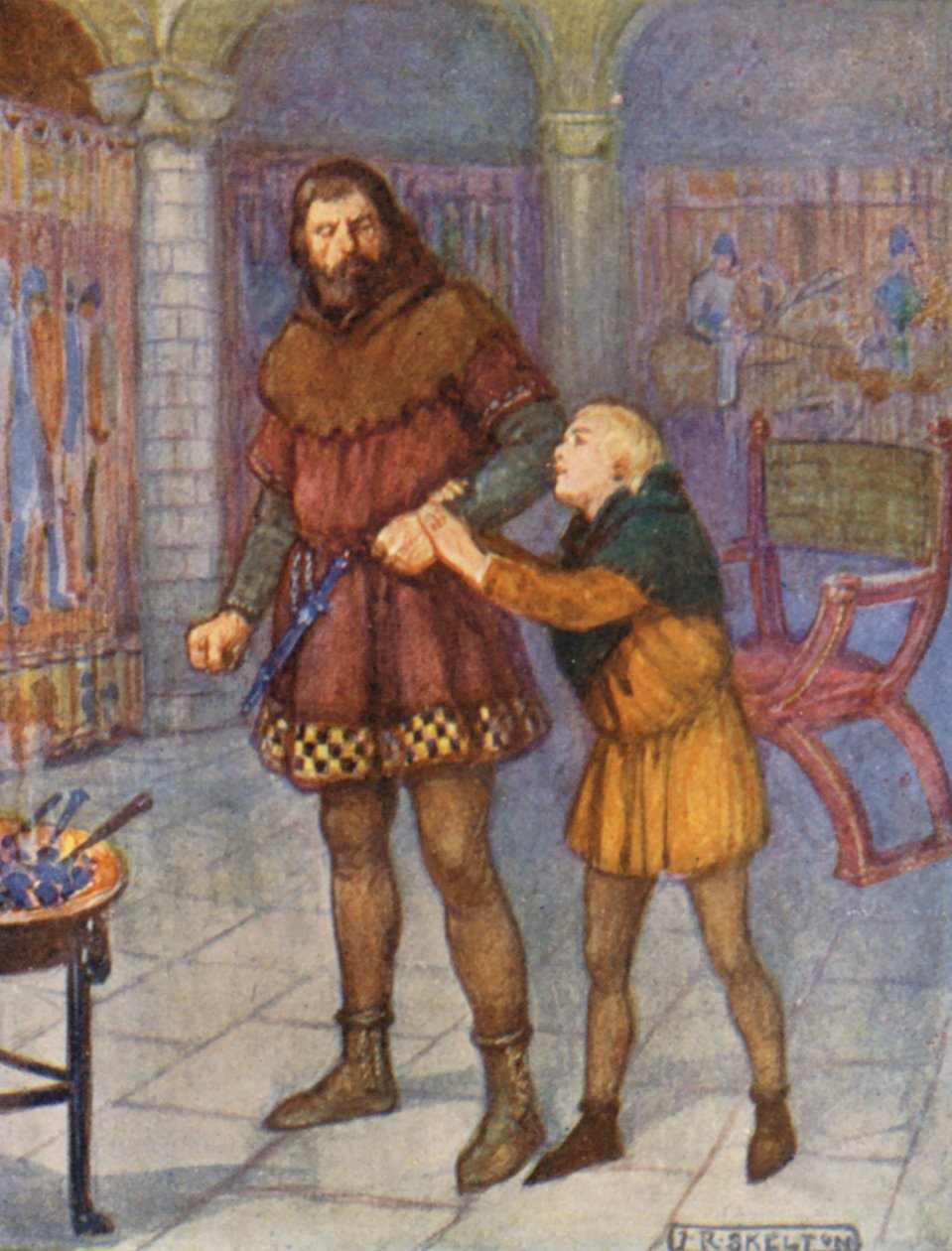 Shakespearen tarinoiden kuvitus (värilitografia) tekijältä Norman Mills (after) Price