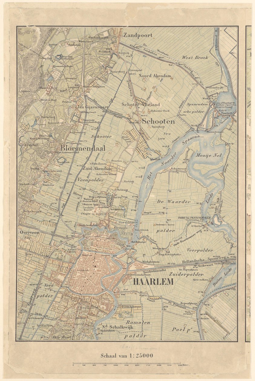 Haarlemin ja sen ympäristön kartta tekijältä North Holland Archives