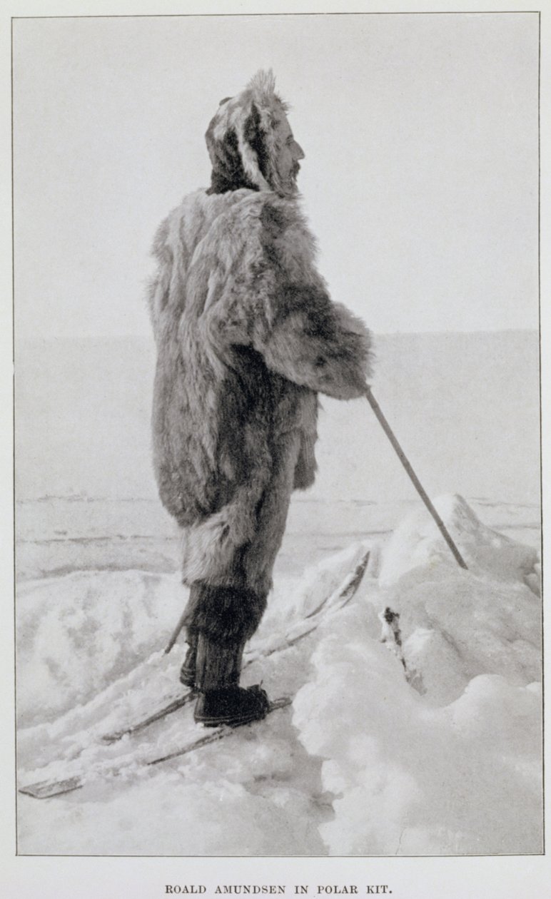Roald Amundsen polaaripuvussa, kirjasta 