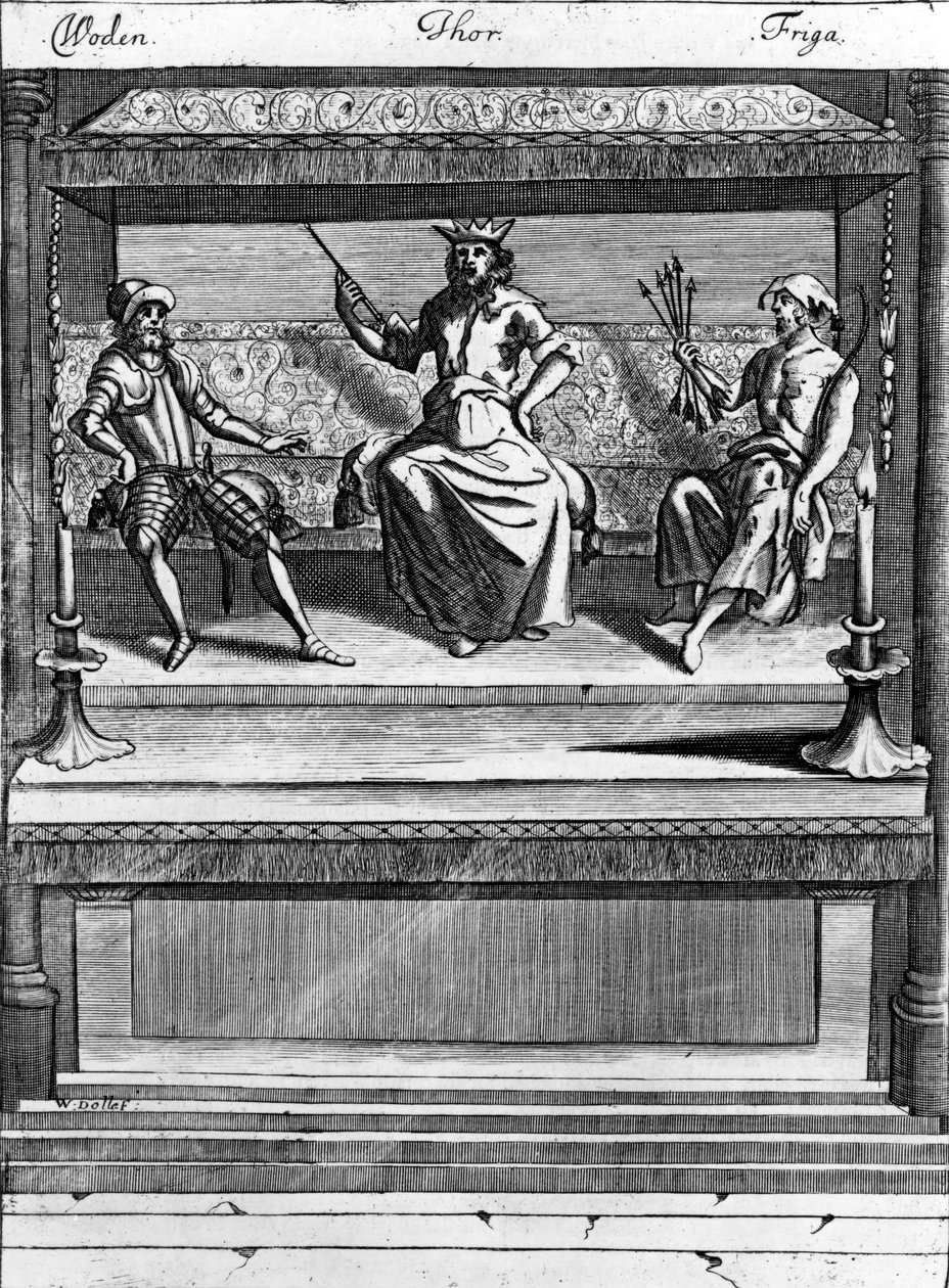 Woden, Thor ja Friga, 1670-1680 tekijältä Norwegian School