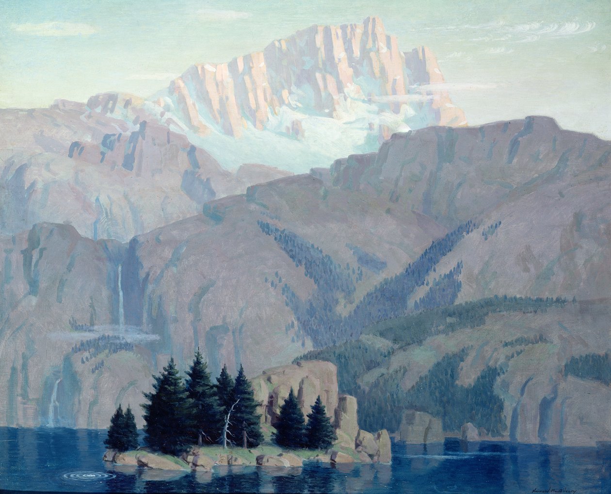 Auringon ennustaminen, n. 1920 (öljy aluksella) tekijältä Norwood MacGilvary