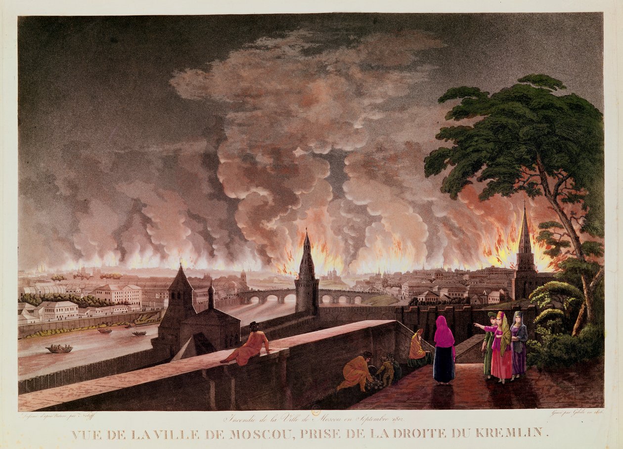Tuli Moskovassa syyskuussa 1812. kaiverrus Gibele, 1816 tekijältä Notoff