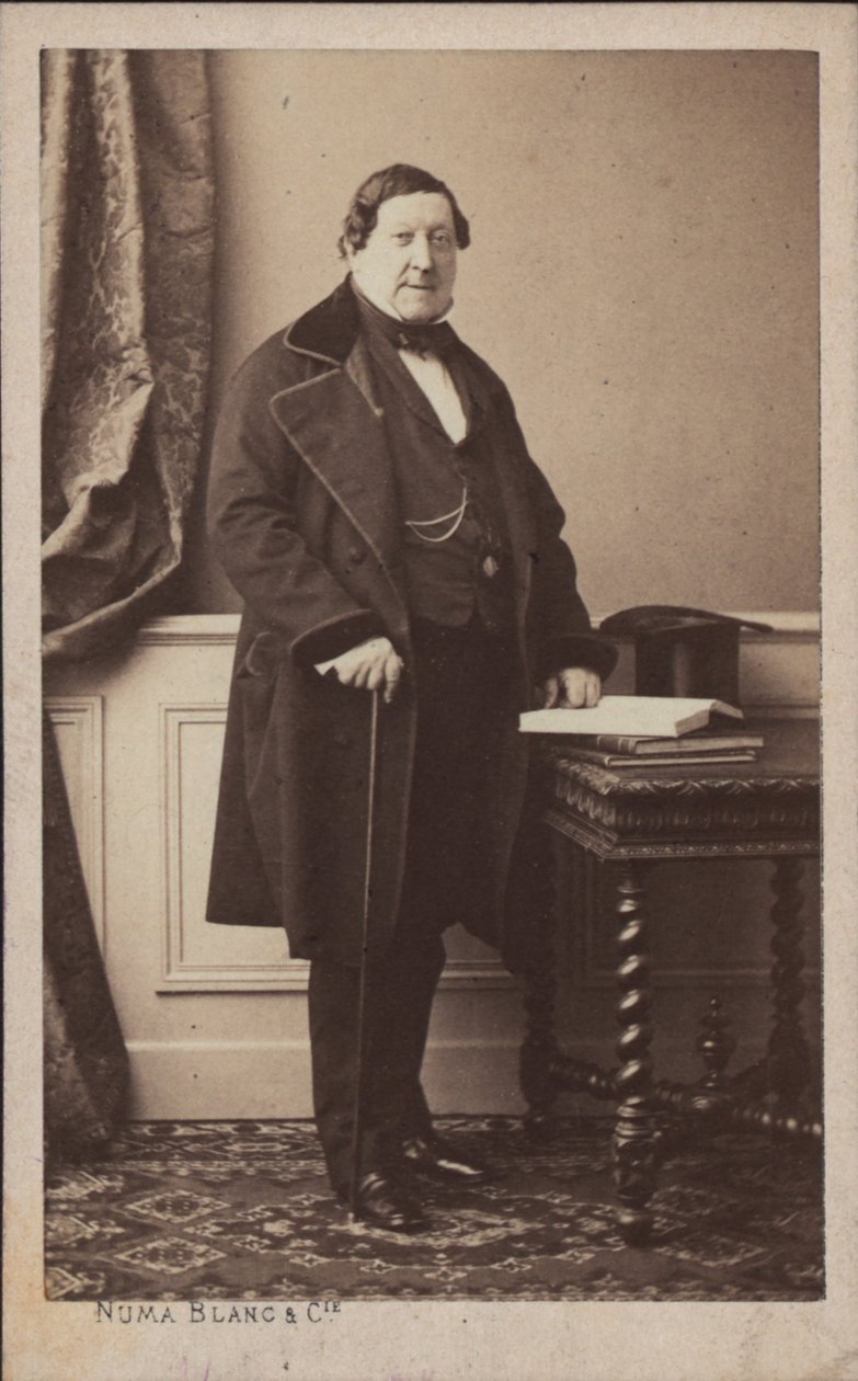 Muotokuva säveltäjä Gioachino Antonio Rossinista 1792-1868, ennen vuotta 1868. tekijältä Numa Blanc