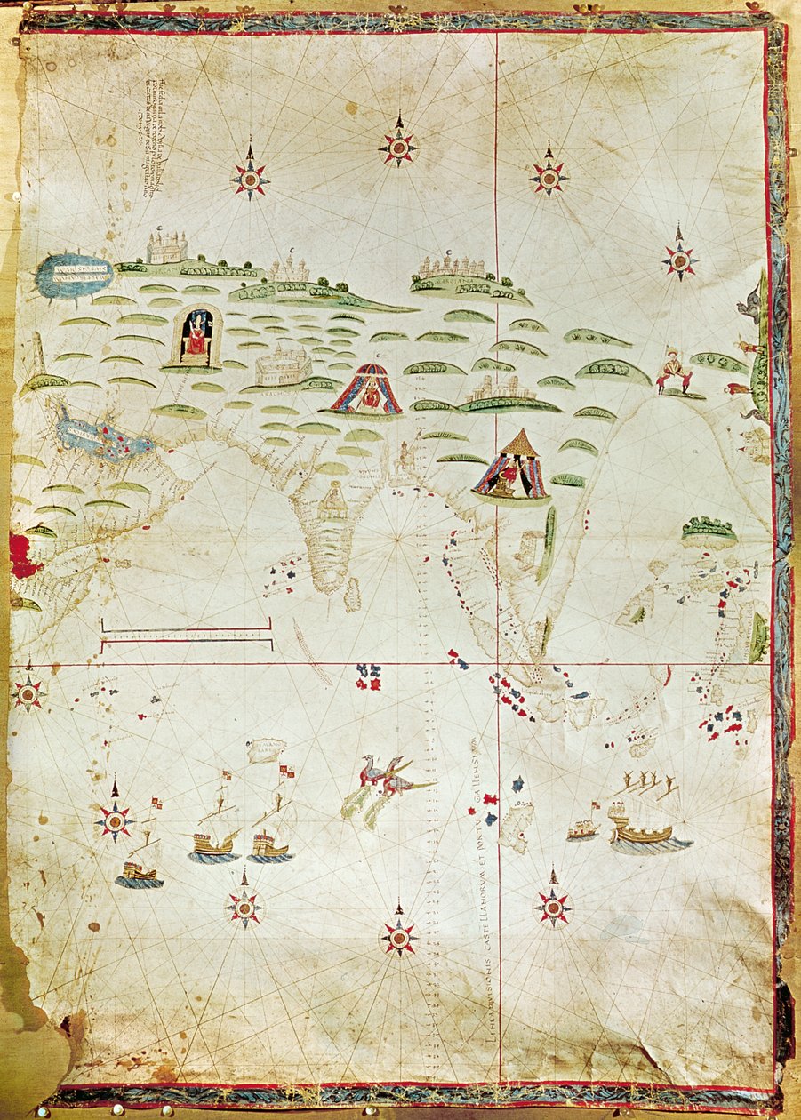 Molukkien kartta, 1522 (käsikirjoitus perunakalvolla) tekijältä Nuno Garcia de Toreno