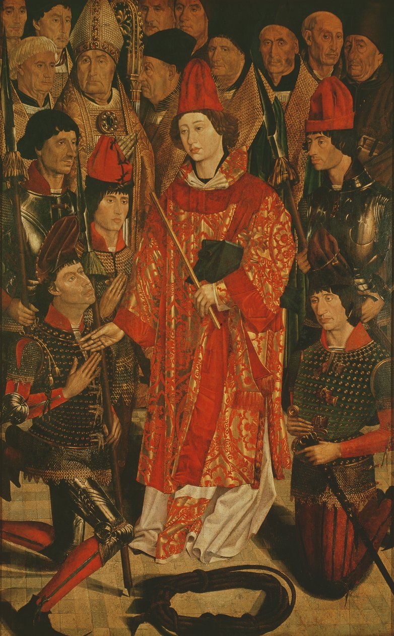 St. Vincent of Saragossa (k. 304), Lissabonin suojelija, Pyhän Vincentin alttaritaulusta, n. 1495 tekijältä Nuno Goncalves or Gonzalvez